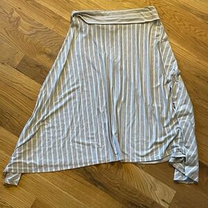 Tan and white uneven hem skirt